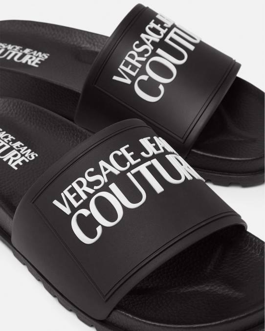 Versace zapato mujer chanclas de goma con logo 6BPV2290 negro