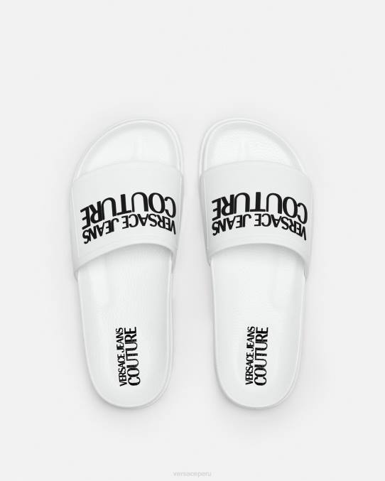 Versace zapato mujer chanclas de goma con logo 6BPV2312 blanco