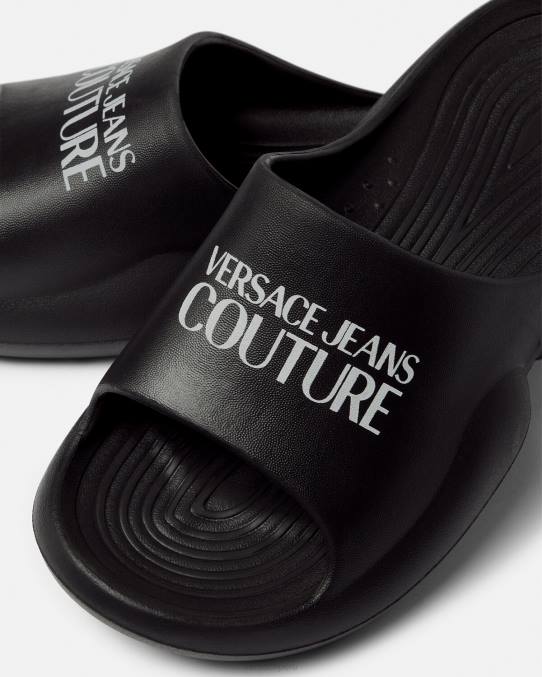 Versace zapato mujer diapositivas de etiqueta 6BPV2268 negro
