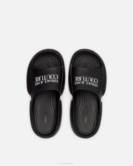 Versace zapato mujer diapositivas de etiqueta 6BPV2268 negro