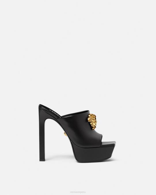 Versace zapato mujer mules con plataforma la medusa 6BPV448 negro