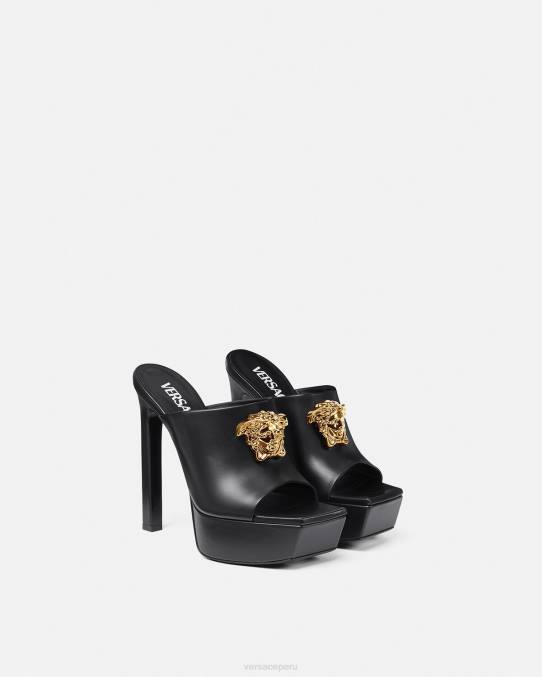 Versace zapato mujer mules con plataforma la medusa 6BPV448 negro