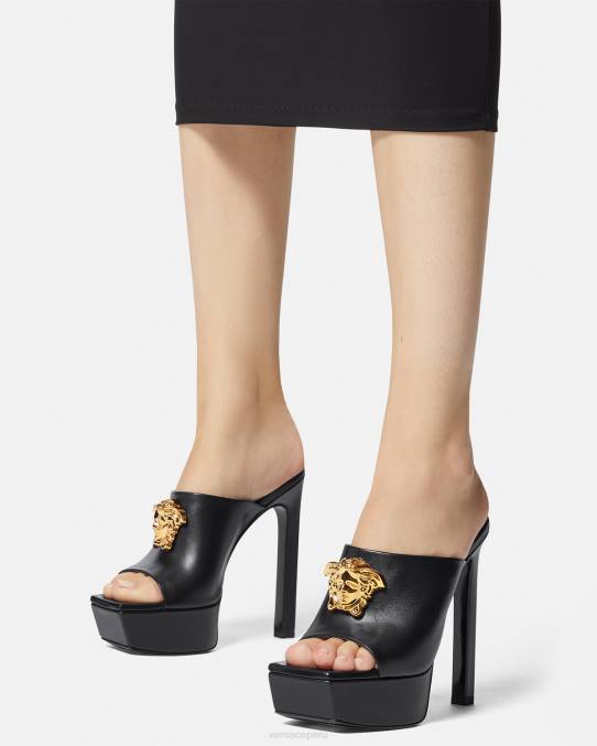 Versace zapato mujer mules con plataforma la medusa 6BPV448 negro