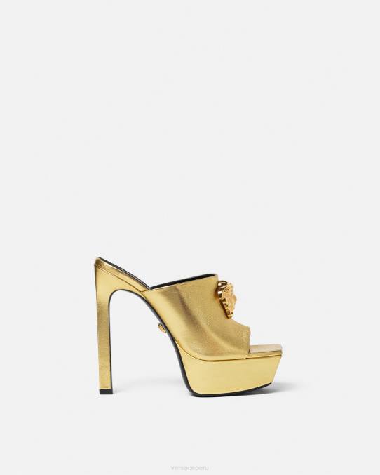 Versace zapato mujer mules con plataforma la medusa 6BPV466 oro