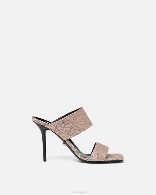 Versace zapato mujer mules con tacón alto integral 6BPV440 rosa