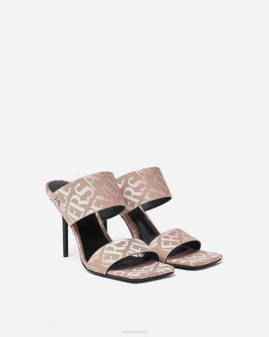 Versace zapato mujer mules con tacón alto integral 6BPV440 rosa