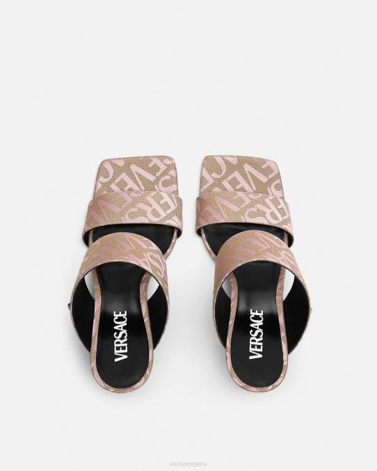 Versace zapato mujer mules con tacón alto integral 6BPV440 rosa