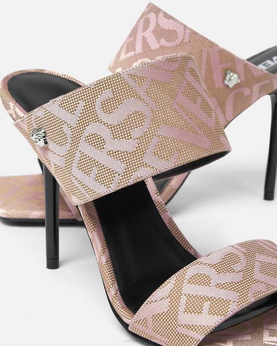 Versace zapato mujer mules con tacón alto integral 6BPV440 rosa