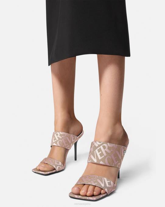 Versace zapato mujer mules con tacón alto integral 6BPV440 rosa