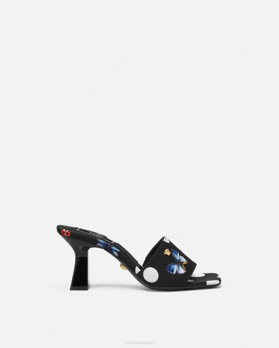 Versace zapato mujer mules de lona con mariposas 6BPV432 imprimir