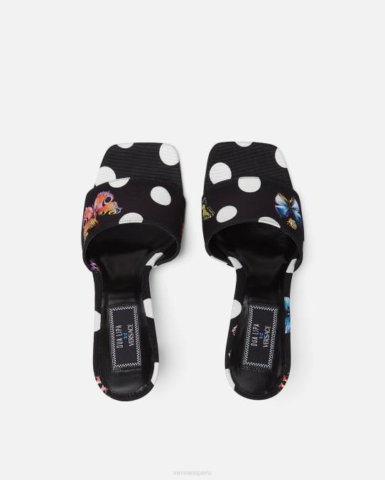 Versace zapato mujer mules de lona con mariposas 6BPV432 imprimir