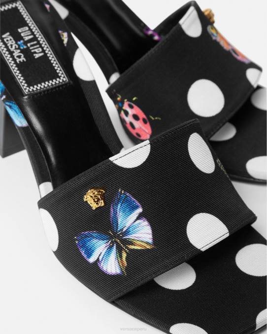 Versace zapato mujer mules de lona con mariposas 6BPV432 imprimir