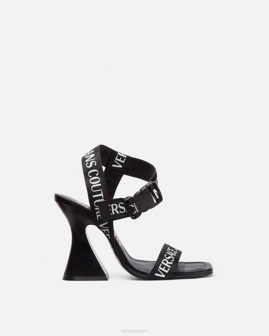 Versace zapato mujer sandalias Kirsten con logo 6BPV2291 negro