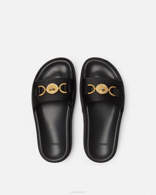 Versace zapato mujer sandalias con plataforma Medusa \'95 6BPV455 negro