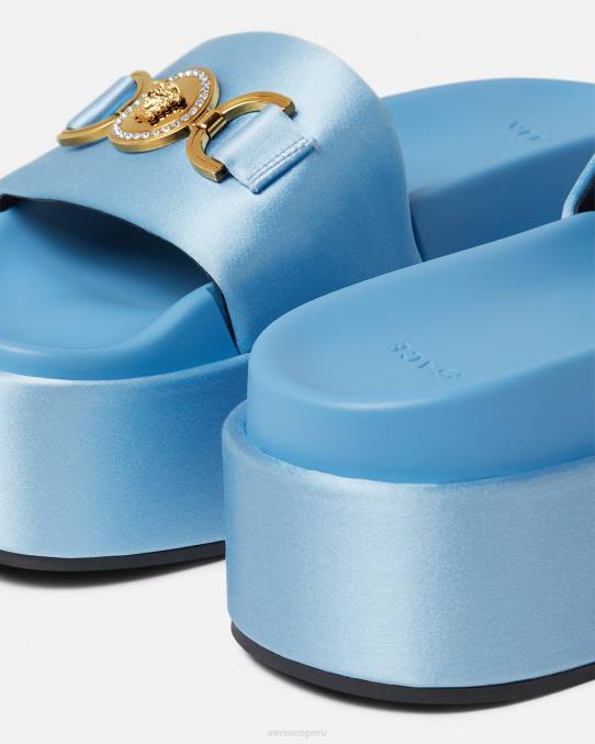 Versace zapato mujer sandalias con plataforma Medusa \'95 6BPV456 azul claro