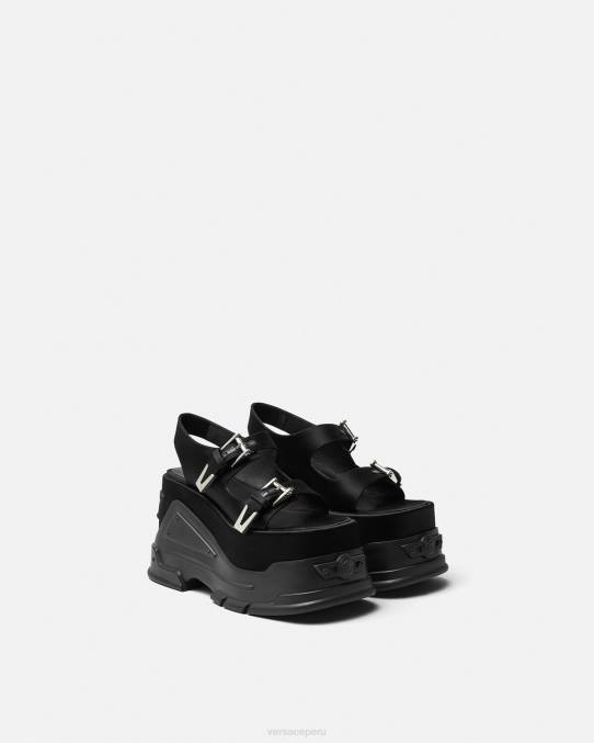 Versace zapato mujer sandalias con plataforma y motivo Medusa 6BPV438 negro