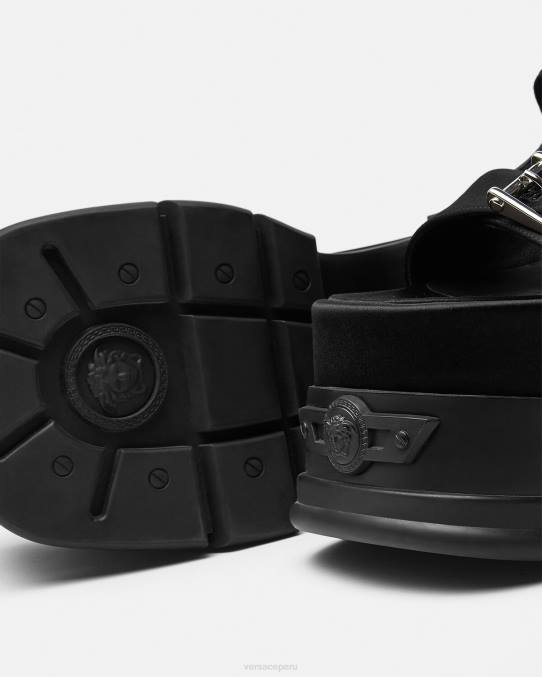 Versace zapato mujer sandalias con plataforma y motivo Medusa 6BPV438 negro