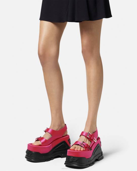 Versace zapato mujer sandalias con plataforma y motivo Medusa 6BPV460 fucsia