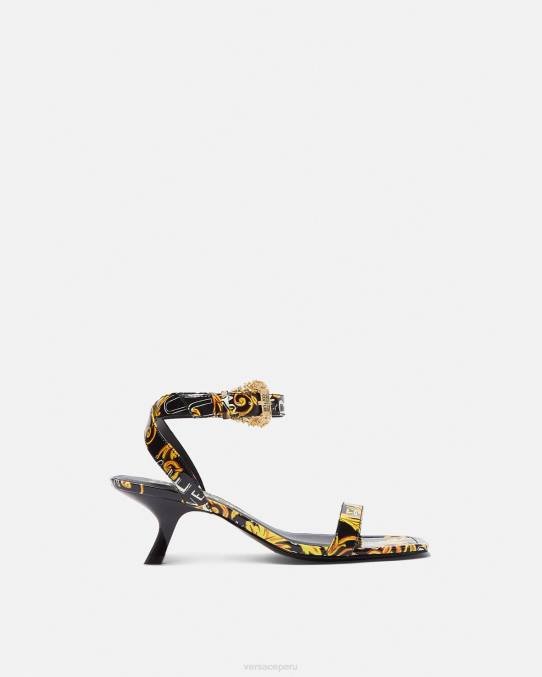 Versace zapato mujer sandalias fiona de alta costura con logo 6BPV2285 oro negro