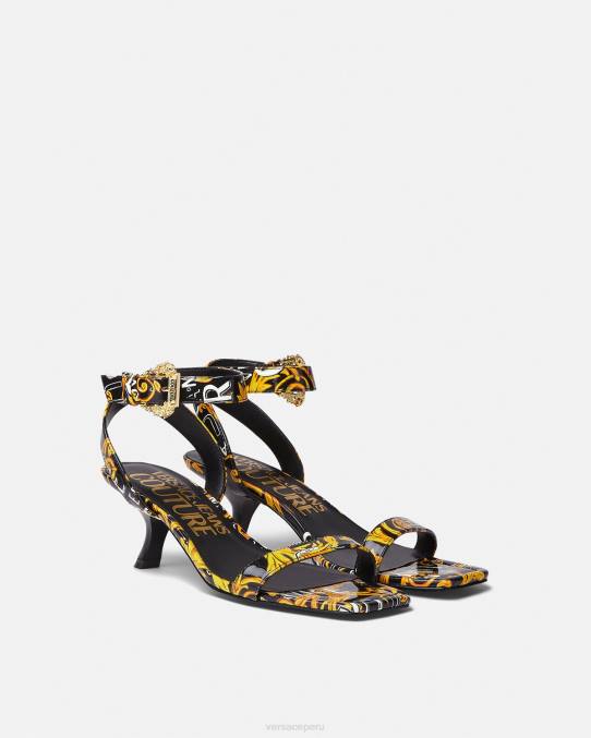 Versace zapato mujer sandalias fiona de alta costura con logo 6BPV2285 oro negro