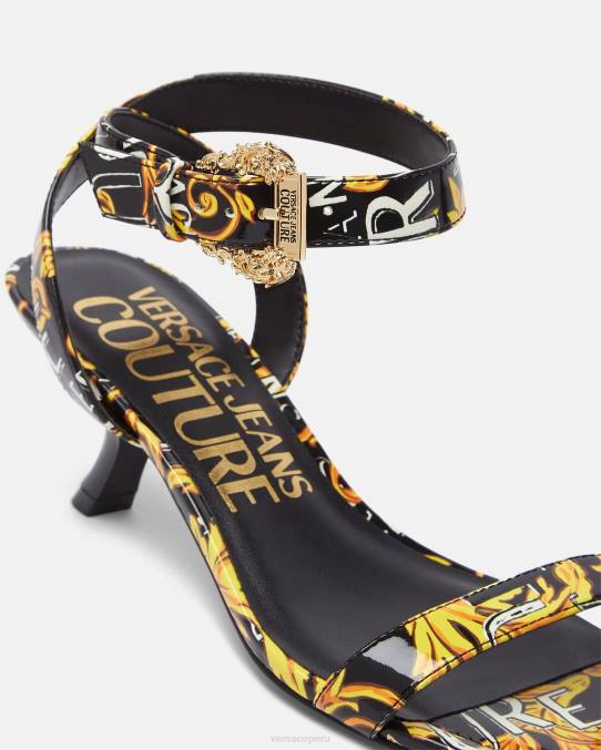 Versace zapato mujer sandalias fiona de alta costura con logo 6BPV2285 oro negro