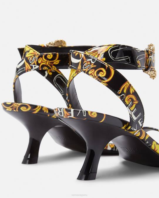 Versace zapato mujer sandalias fiona de alta costura con logo 6BPV2285 oro negro