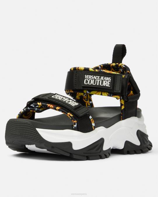 Versace zapato mujer sandalias gruesas de excursionista 6BPV2288 oro negro