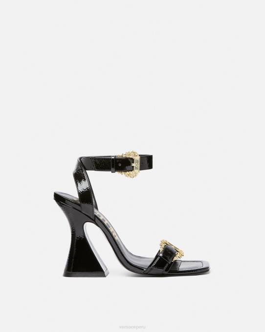 Versace zapato mujer sandalias kirsten con hebilla barroca 6BPV2293 negro