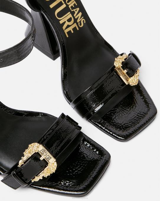 Versace zapato mujer sandalias kirsten con hebilla barroca 6BPV2293 negro