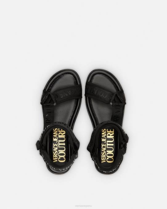 Versace zapato mujer sandalias mallory con plataforma y logo 6BPV2294 negro