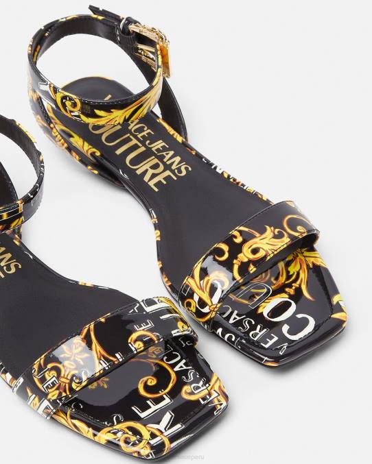 Versace zapato mujer sandalias planas millie de alta costura pop 6BPV2299 oro negro