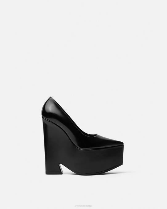 Versace zapato mujer bombas de plataforma tempestad 6BPV491 negro