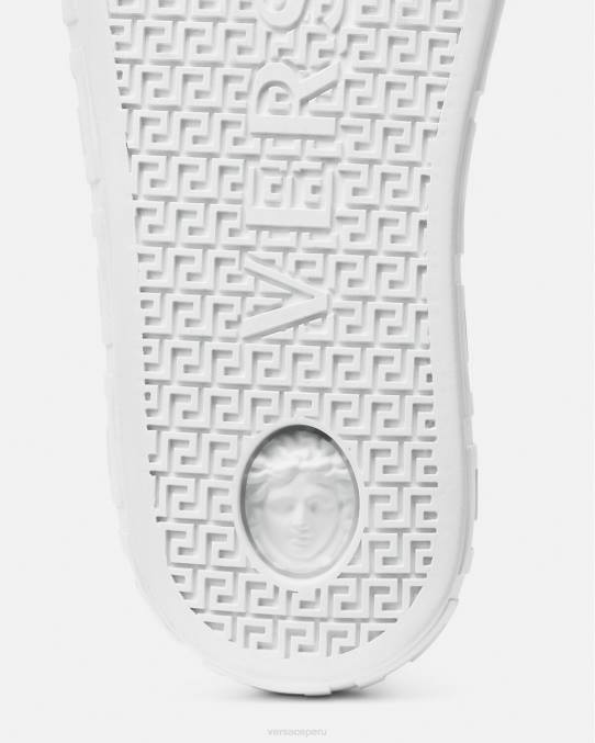 Versace zapato mujer zapatillas con greca en toda la prenda con cristales 6BPV498 negro