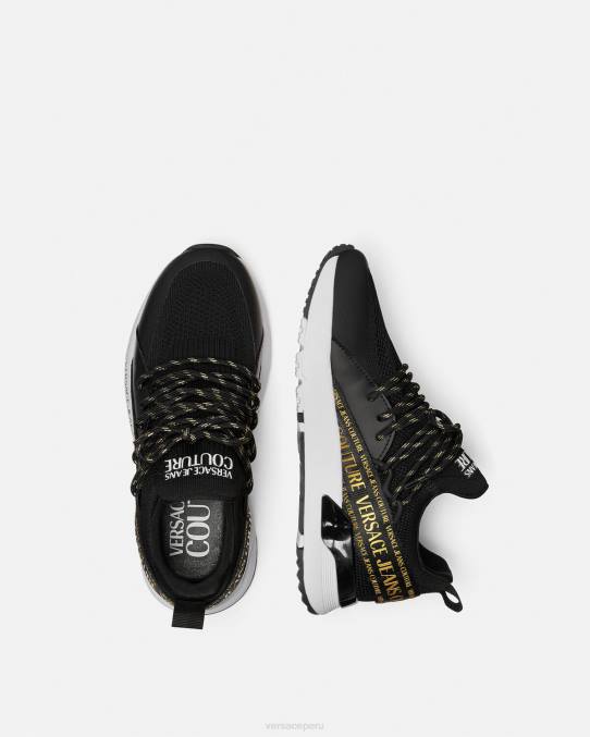 Versace zapato mujer zapatillas dinámicas 6BPV2256 oro negro