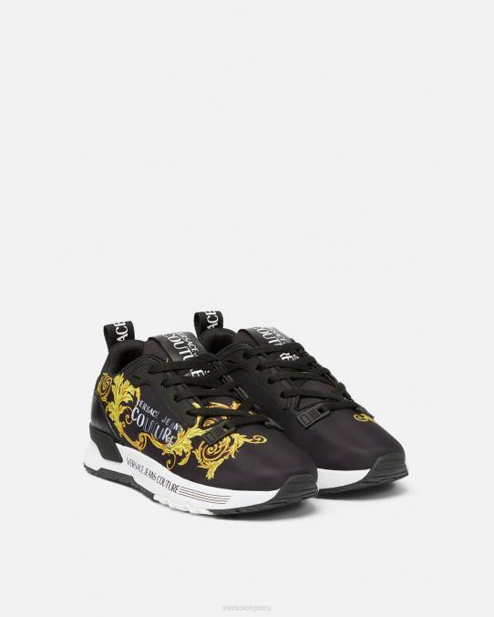 Versace zapato mujer zapatillas dinámicas de alta costura con logo 6BPV2280 oro negro