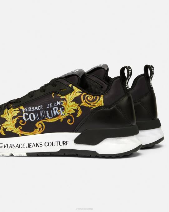 Versace zapato mujer zapatillas dinámicas de alta costura con logo 6BPV2280 oro negro