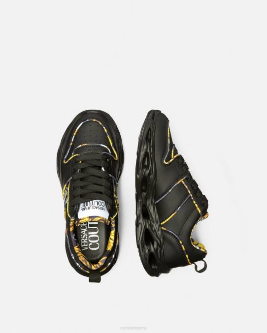 Versace zapato mujer zapatillas okinawa de alta costura con logo 6BPV2303 negro