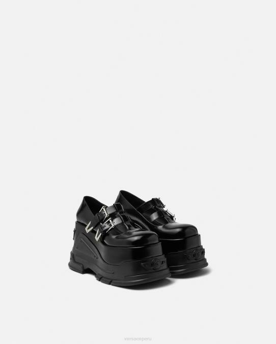 Versace zapato mujer zapatos de tacón con plataforma Medusa 6BPV497 negro