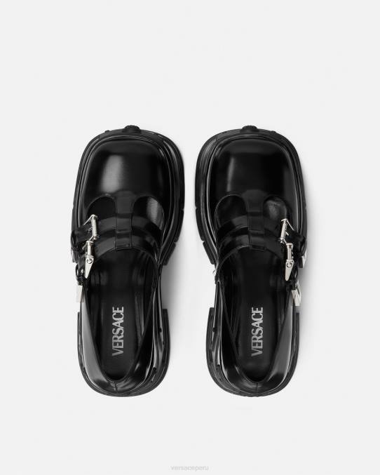 Versace zapato mujer zapatos de tacón con plataforma Medusa 6BPV497 negro