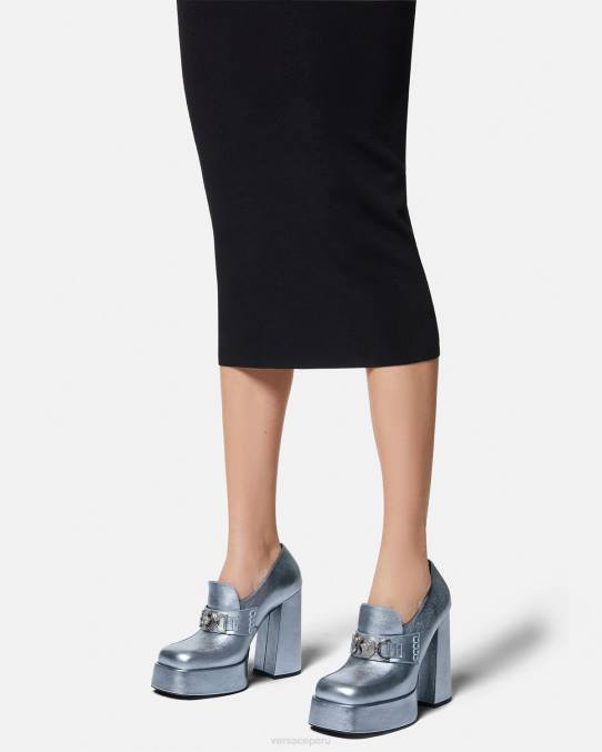 Versace zapato mujer zapatos de tacón con plataforma metálica Medusa \'95 6BPV485 un color