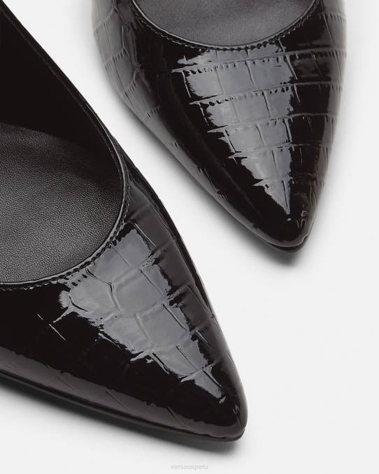 Versace zapato mujer zapatos de tacón con tira trasera y logo 6BPV2307 negro