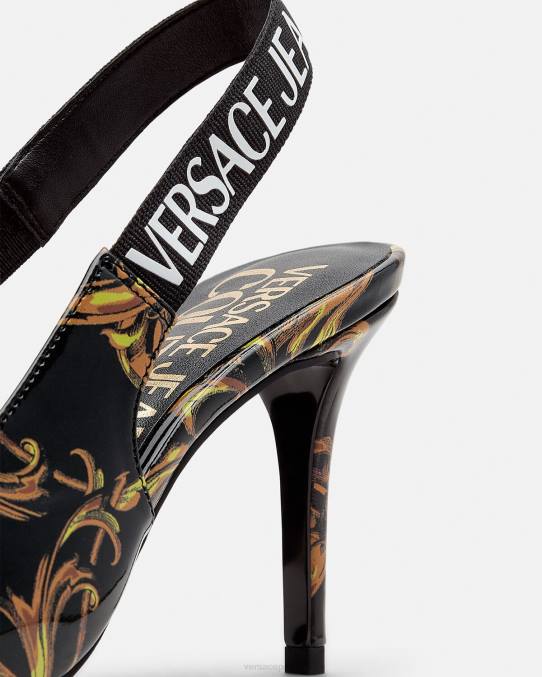 Versace zapato mujer zapatos de tacón de alta costura con logo 6BPV2308 oro negro