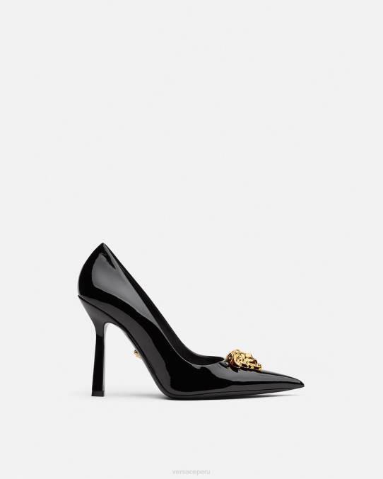 Versace zapato mujer zapatos de tacón la medusa de charol 6BPV488 negro