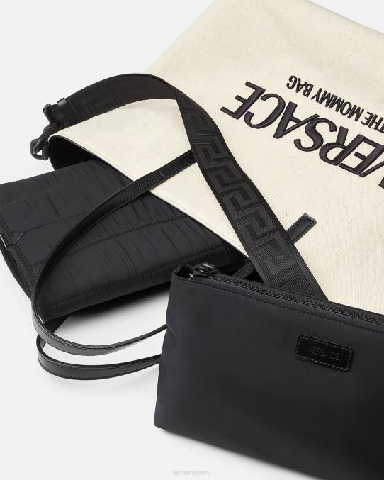 Versace bolsas niños bolso cambiador para bebé con logo 6BPV1850 blanco negro