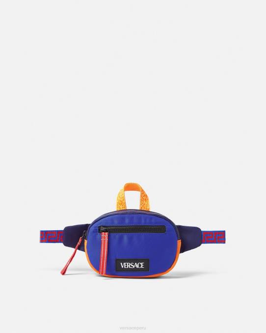 Versace bolsas niños riñonera con greca reciclada 6BPV2075 azul negro