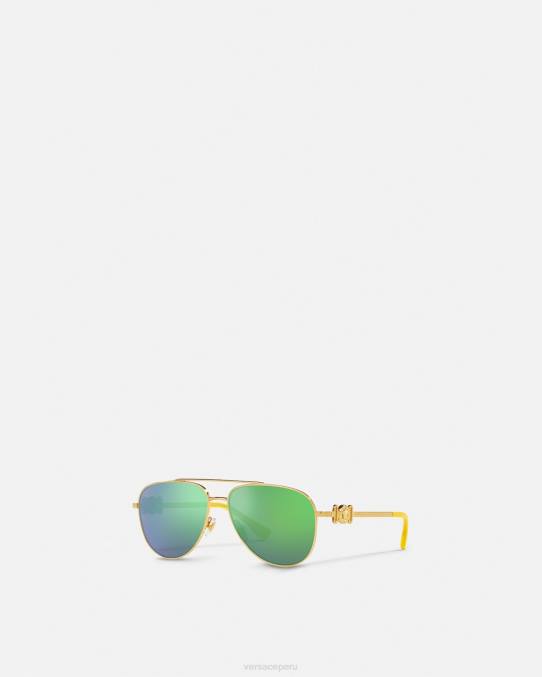 Versace accesorios niños gafas de sol de aviador medusa 6BPV2059 oro y verde