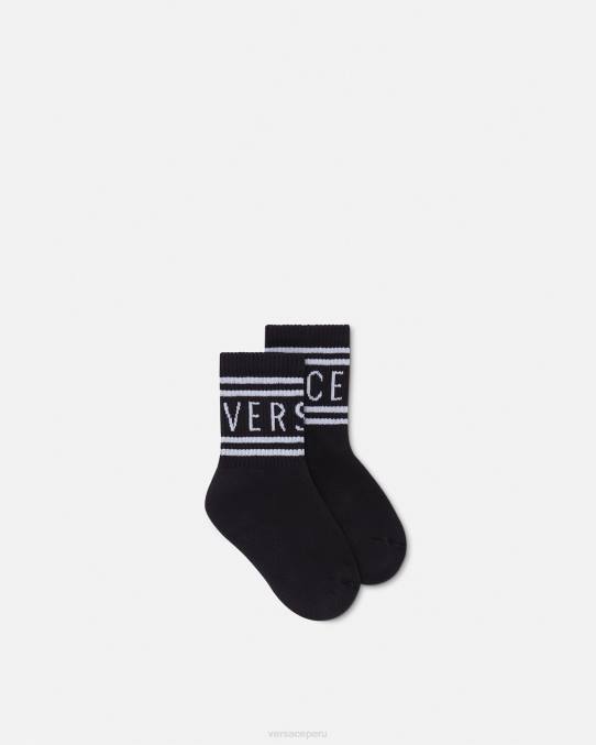 Versace accesorios niños calcetines con logo 6BPV1969 negro