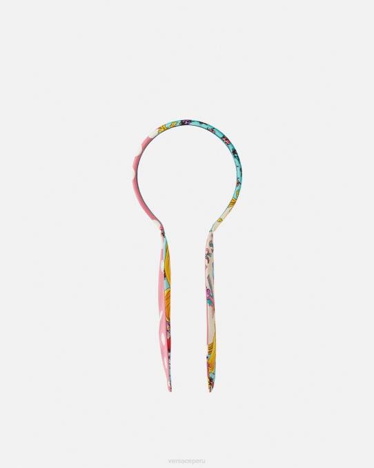 Versace accesorios niños diadema de mariposas 6BPV2060 rosa y blanco