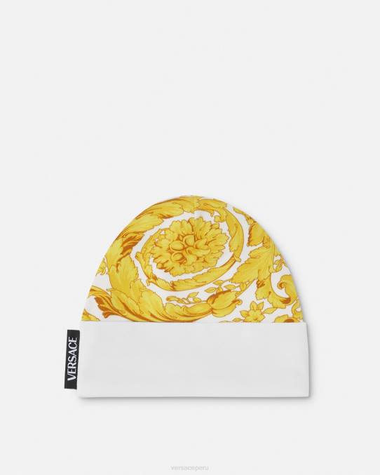 Versace accesorios niños gorro de bebé barroco 6BPV1820 Oro blanco