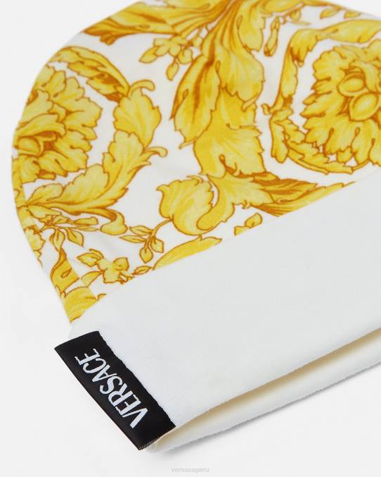 Versace accesorios niños gorro de bebé barroco 6BPV1820 Oro blanco
